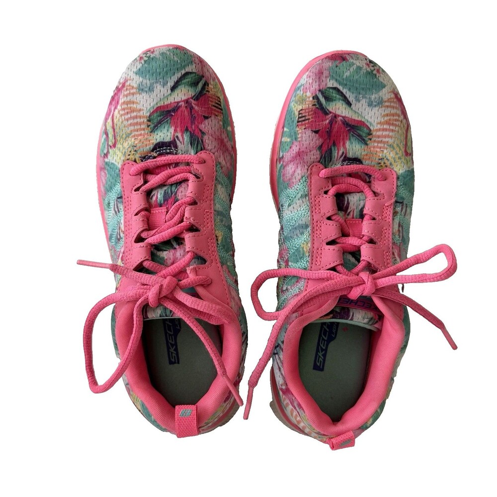 Skechers Womens Sneakers Spring Essential Tropical Floral Pink Multicolor 6.5